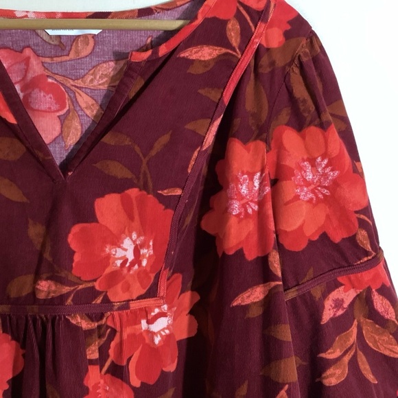 Sonoma Corduroy Puff Sleeve Peasant Top 2X Boho Prairie Western Cottagecore - Picture 8 of 16